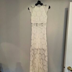 Lace, cap sleeve Marciano maxi dress